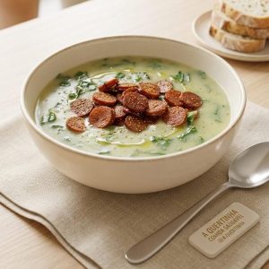 Caldo verde com linguicinha